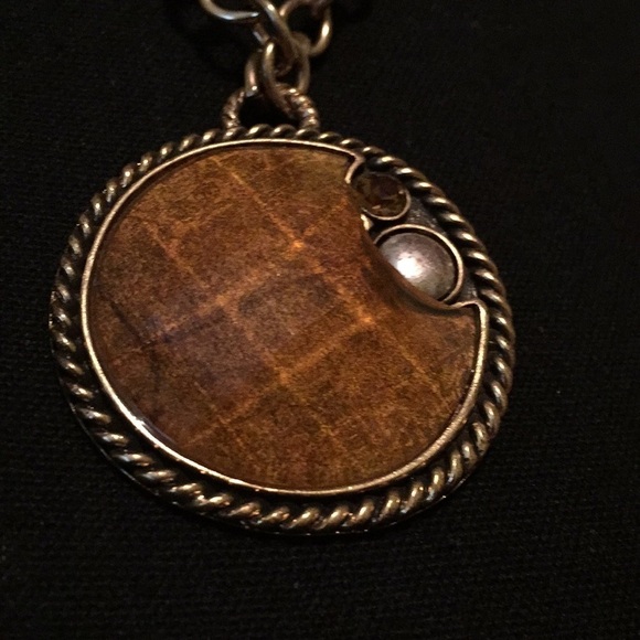 Handcrafted Burnished Gold 3D Pendant Necklace - Picture 5 of 11